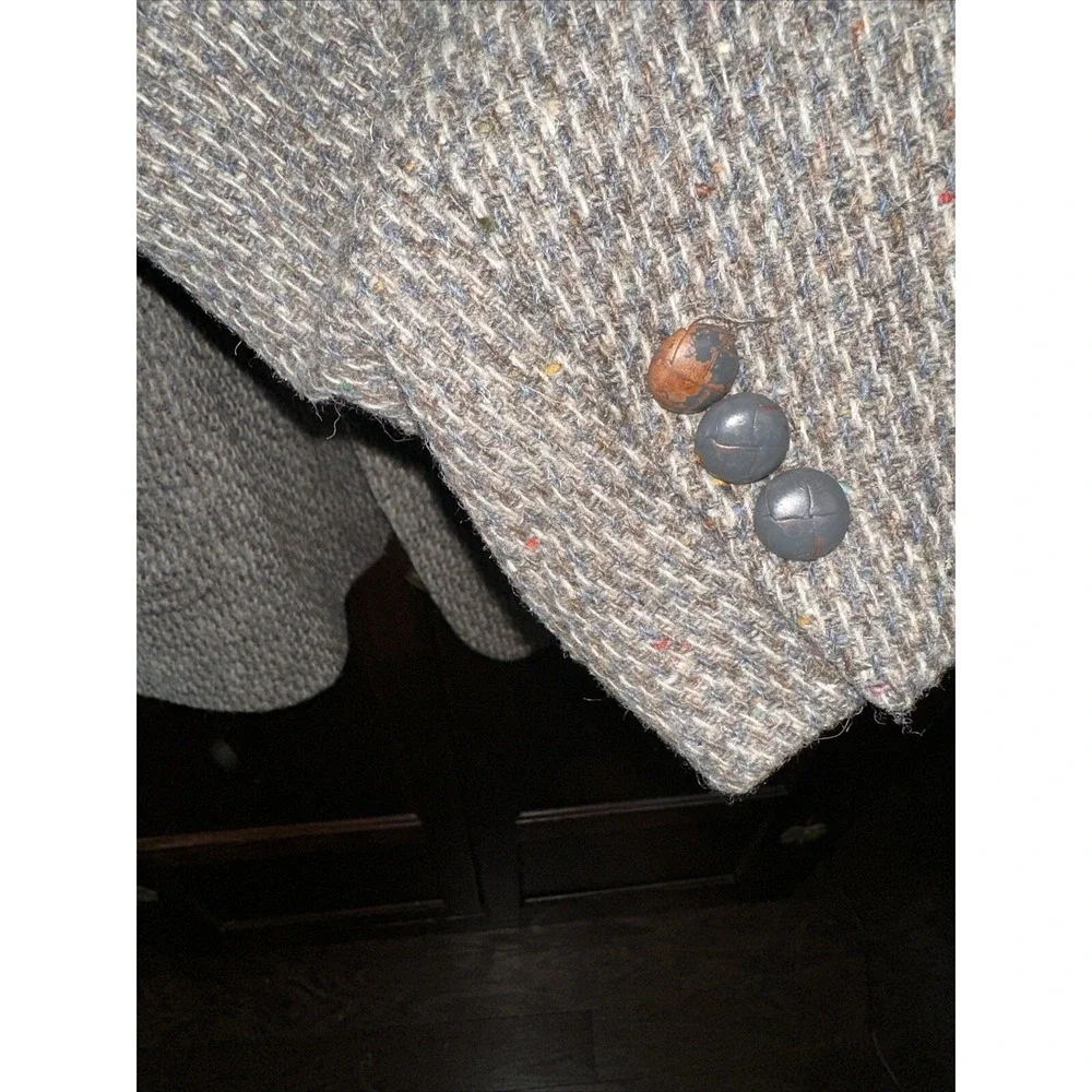 LEVIS Men`s 44L Gray/Blue Tweed WESTERN WEAR Blazer JACKET Rockabilly Elbow pads